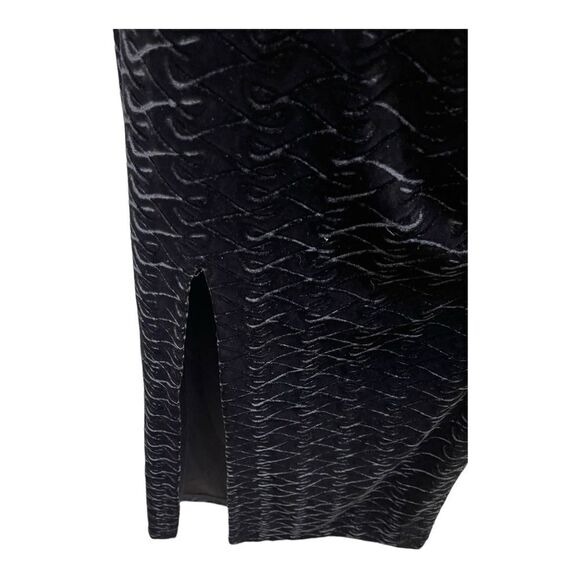 Vintage Cache Black Velvet Maxi Skirt Side Slit Size S 90s Y2K - Picture 2 of 6